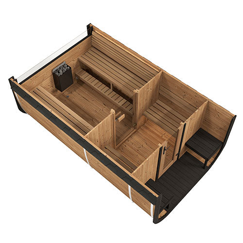 Sauna Life Cube Series SL-CL12GCPCP 8 Person with Changing Area and Porch