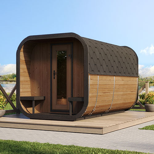 Sauna Life Cube Series SL-CL12GCPCP 8 Person with Changing Area and Porch
