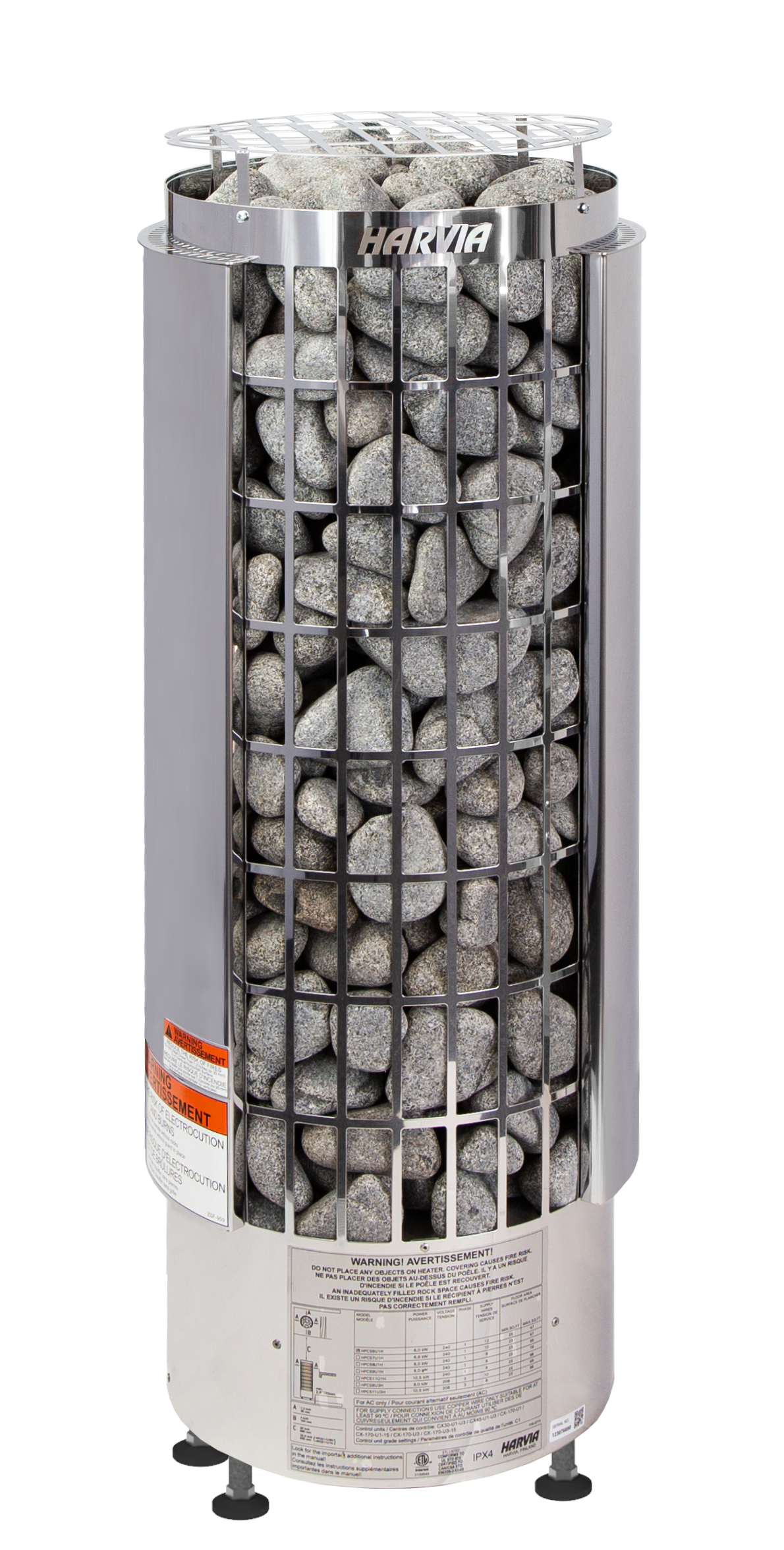 Harvia Cilindro Half Series 9kW Stainless Steel Sauna Heater at 240V 1PH