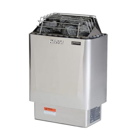 Harvia KIP Series 3kW Stainless Steel Sauna Heater at 240V 1PH with Built-In Time and Temperature Controls