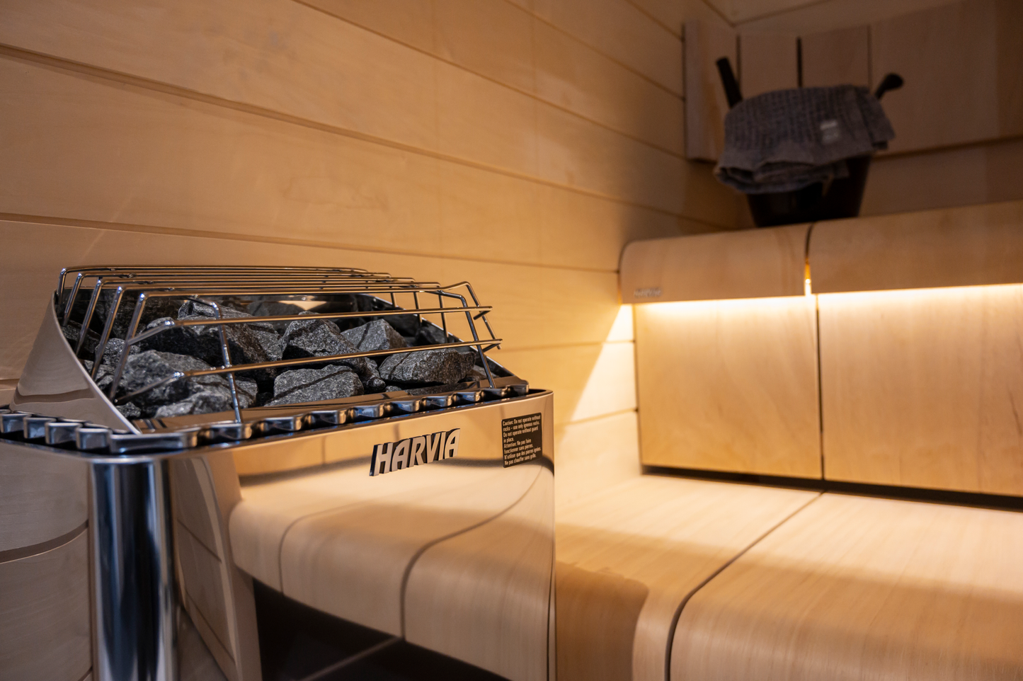 Harvia KIP Series 3kW Stainless Steel Sauna Heater at 240V 1PH with Built-In Time and Temperature Controls