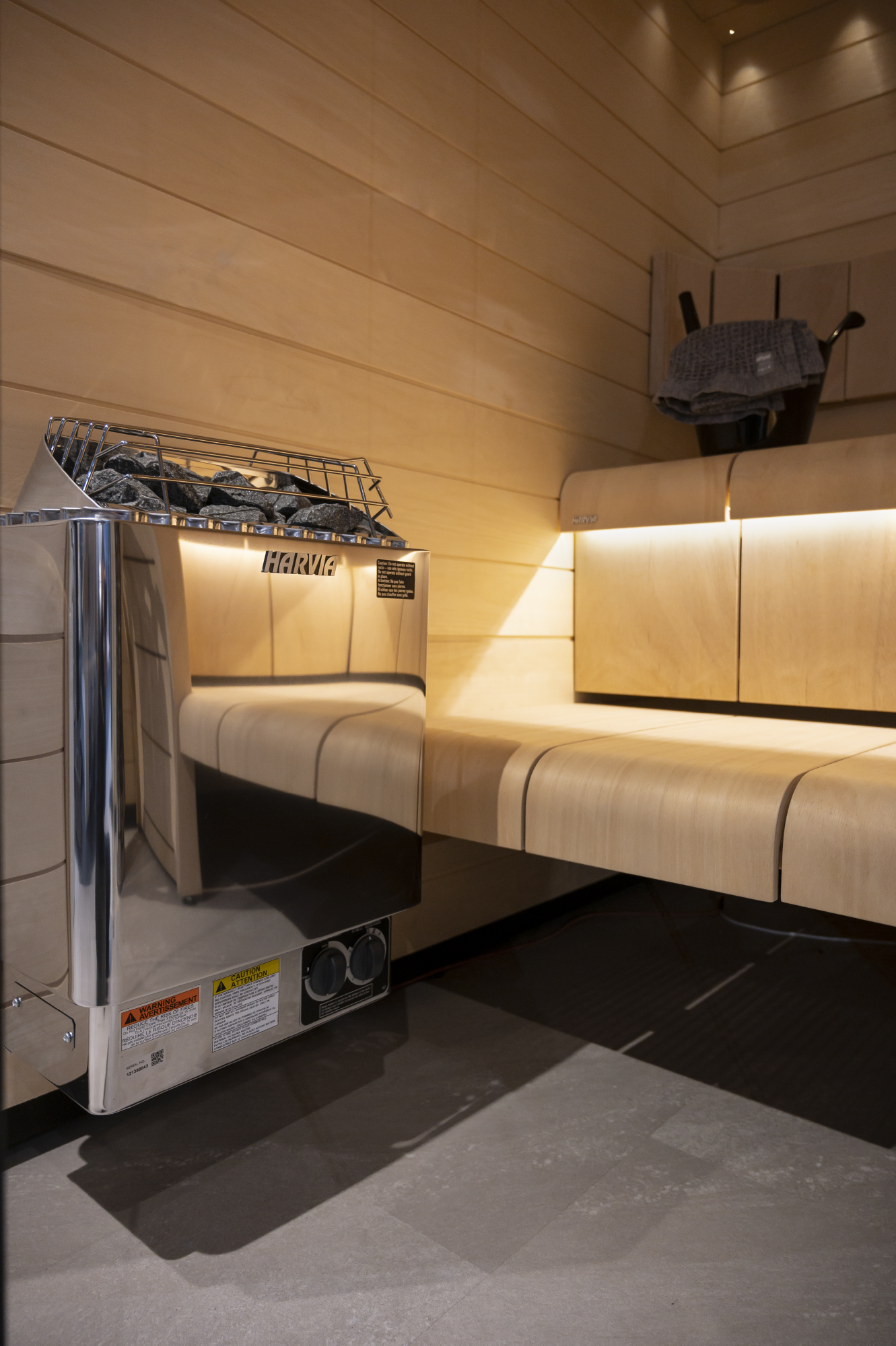 Harvia KIP Series 3kW Stainless Steel Sauna Heater at 240V 1PH with Built-In Time and Temperature Controls