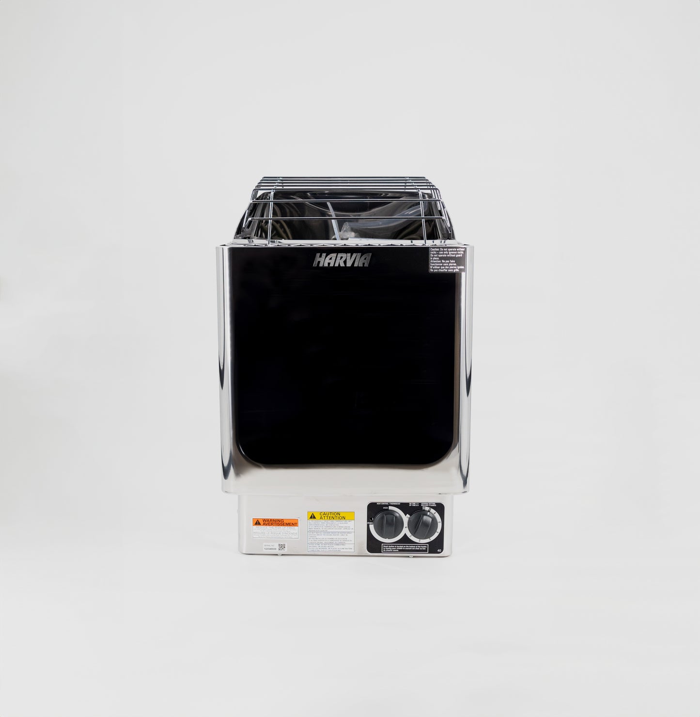 Harvia KIP Series 3kW Stainless Steel Sauna Heater at 240V 1PH with Built-In Time and Temperature Controls