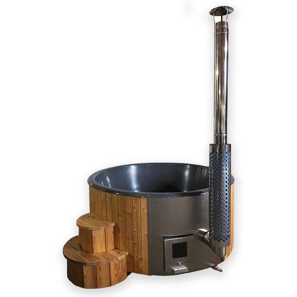 SaunaLife Outdoor Wood Burning Hot Tub Model S4B