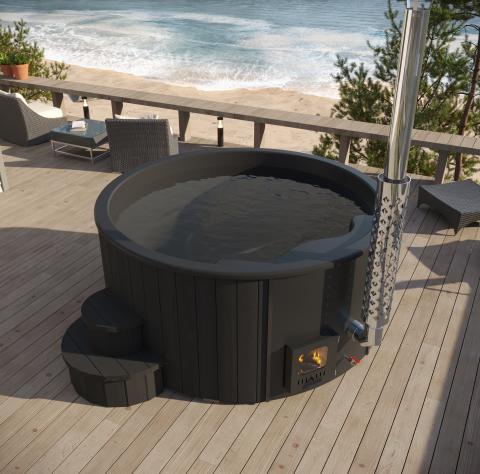 SaunaLife Outdoor Wood Burning Hot Tub Model S4B