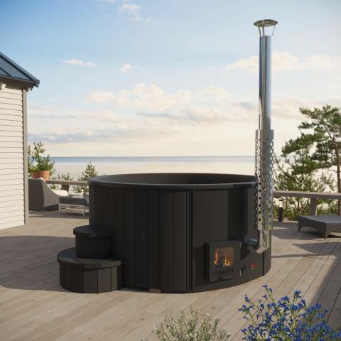 SaunaLife Outdoor Wood Burning Hot Tub Model S4B