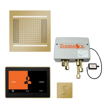 ThermaSol® TWPH1410US-PB Hydrovive14 Steam Shower Package – 10" ThermaTouch Square Control in Polished Brass Finish