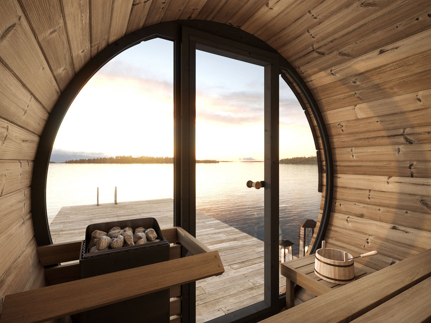 SaunaLife Barrel Sauna ERGO Series MODEL EE6G