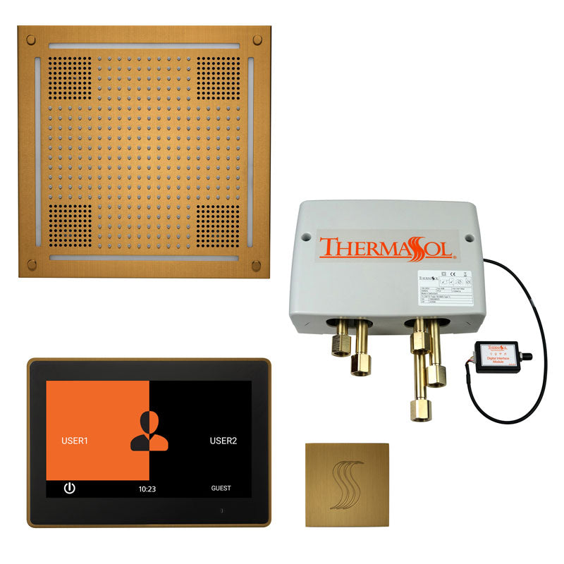 ThermaSol® TWPH10US Total Wellness Hydrovive Shower Package – 10" ThermaTouch Square Control with Light, Sound & Rainhead