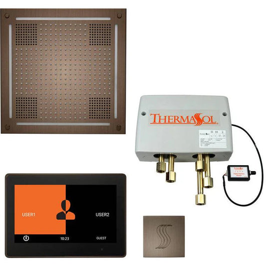 ThermaSol® Total Wellness Hydrovive Shower Package – 10" ThermaTouch Square Control in Antique Copper Finish