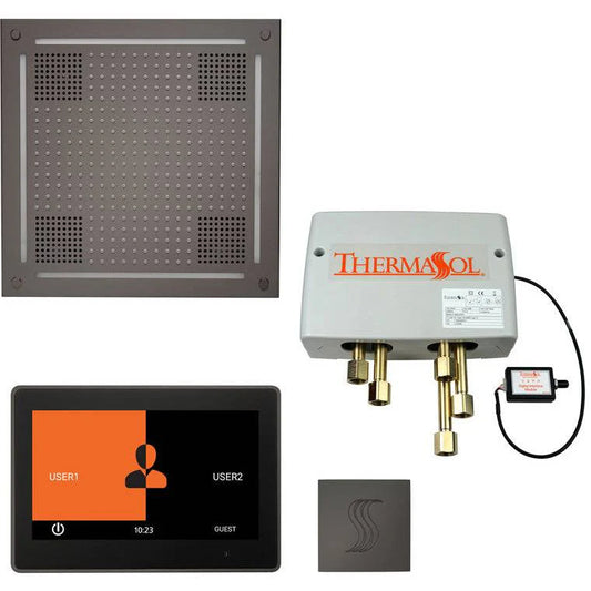 ThermaSol® Total Wellness Hydrovive Shower Package – 10" ThermaTouch Square Control in Black Nickel Finish