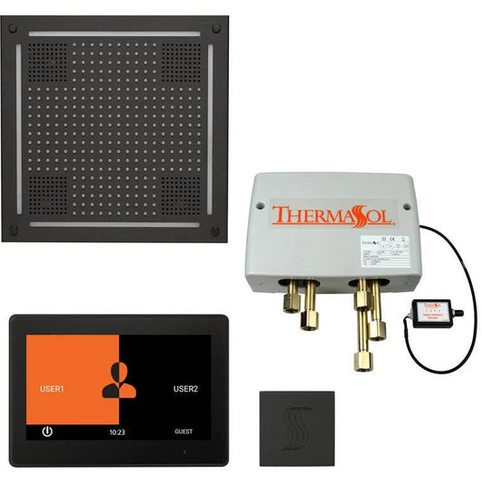 ThermaSol® Total Wellness Hydrovive Shower Package – 10" ThermaTouch Square Control in Matte Black Finish