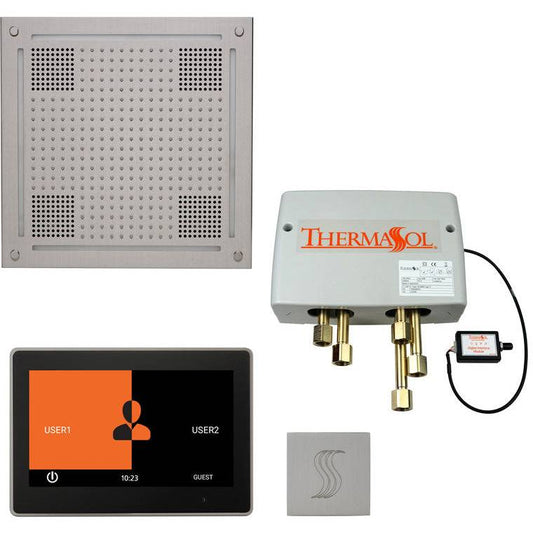 ThermaSol® Total Wellness Hydrovive Shower Package – 10" ThermaTouch Square Control in Satin Chrome Finish