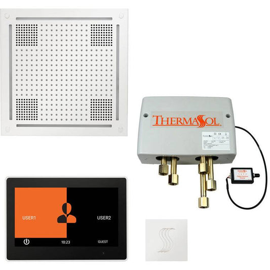 ThermaSol® Total Wellness Hydrovive Shower Package – 10" ThermaTouch Square Control in White Finish