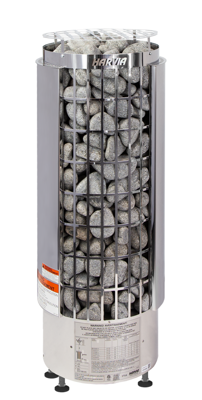 Harvia Cilindro Half Series 9kW Stainless Steel Sauna Heater at 240V 1PH