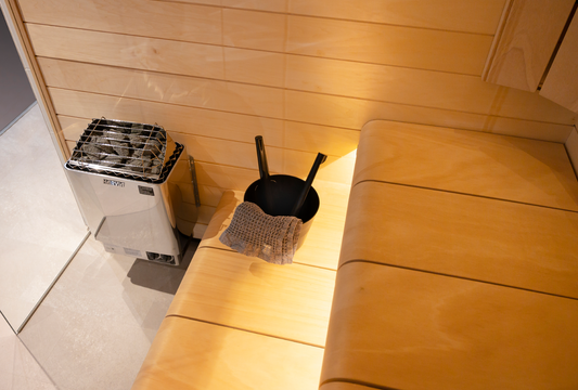 Harvia KIP Series 3kW Stainless Steel Sauna Heater at 240V 1PH with Built-In Time and Temperature Controls