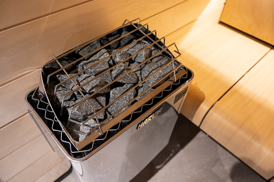 Harvia KIP Series 4.5kW Stainless Steel Sauna Heater at 240V 1PH with Built-In Time and Temperature Controls