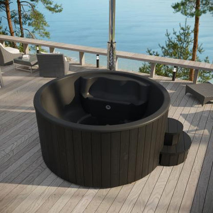 SaunaLife Outdoor Wood Burning Hot Tub Model S4B