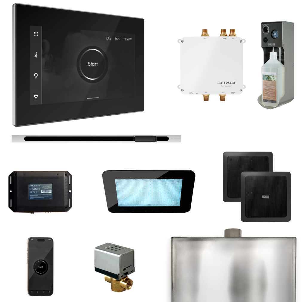 Mr. Steam Bliss Linear Package - Polished Chrome