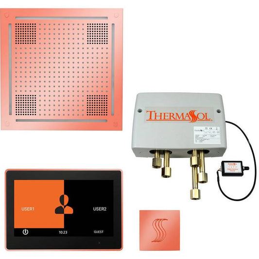 ThermaSol® Total Wellness Hydrovive Shower Package – 10" ThermaTouch Square Control in Copper Finish