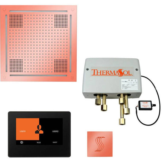 ThermaSol® Total Wellness Hydrovive Shower Package – 7" ThermaTouch Square Control in Copper Finish