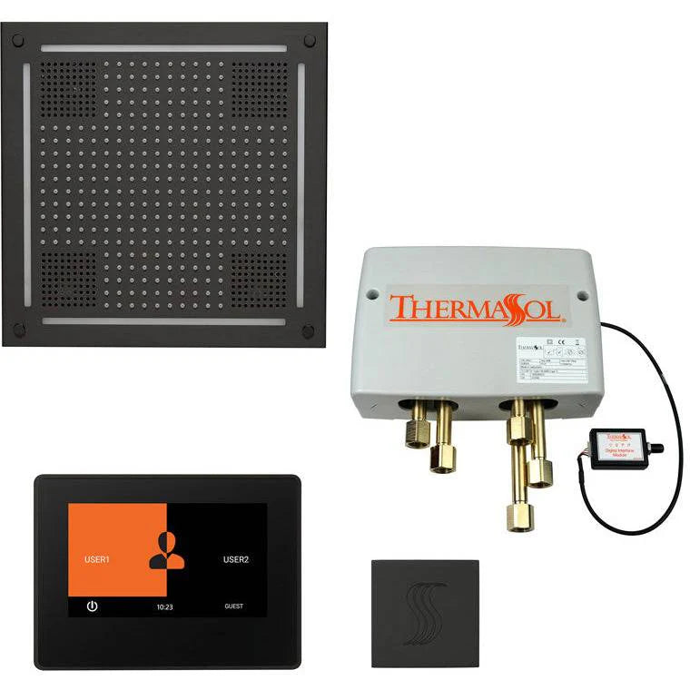 ThermaSol Total Wellness Hydrovive Package with 7" ThermaTouch and Square Rainhead in Matte Black